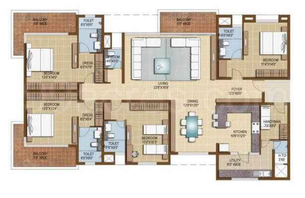 Arvind Smartspaces Khopoli 4 BHK Villa Floor Plan