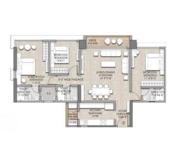 Hiranandani Bay Heights 2 BHK floor