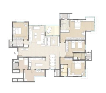 K Raheja Antares 4 BHK floor plan