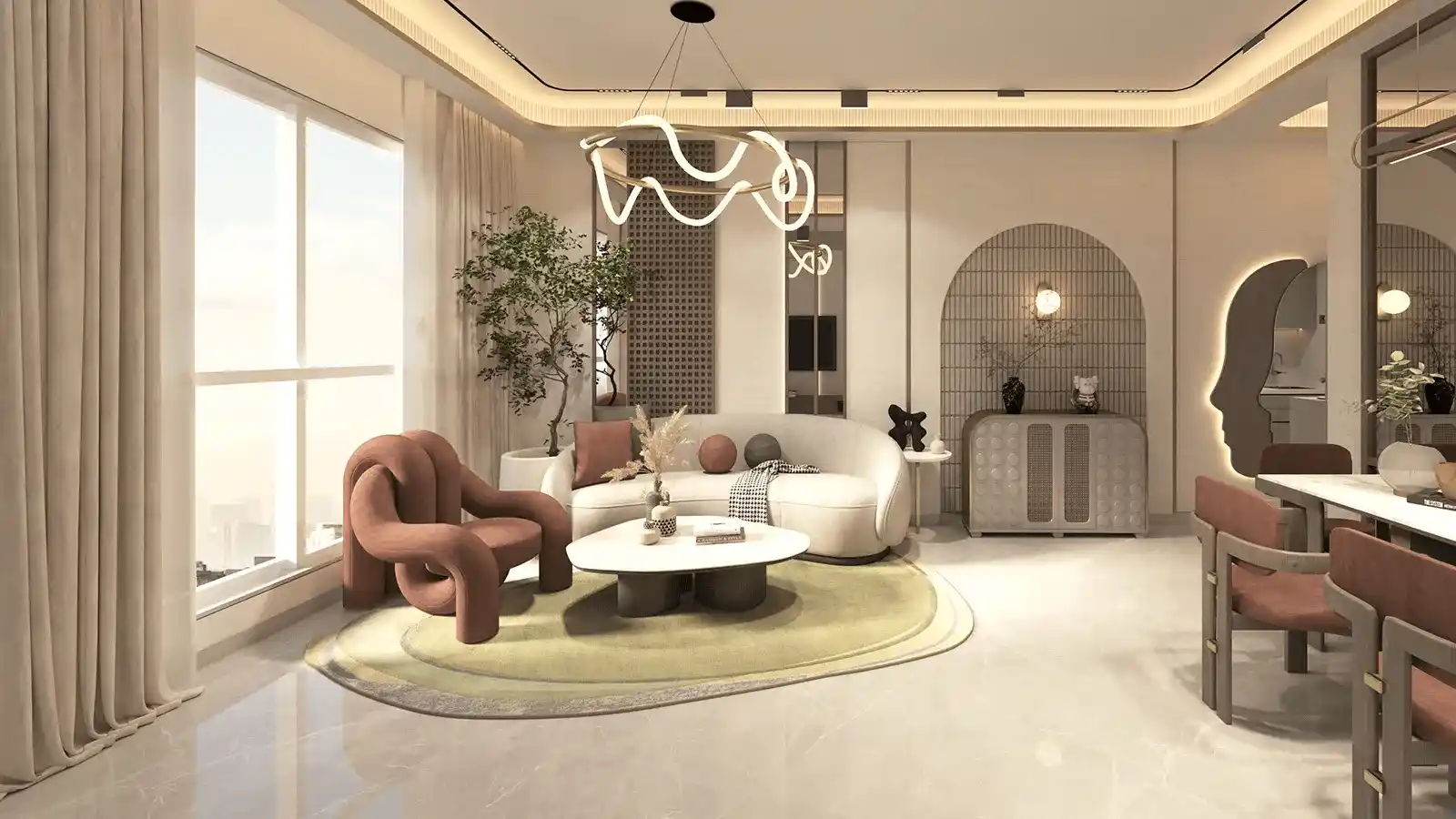 Spacious living room interior at Lotus Signature Andheri West Andheri West