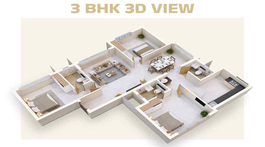 Raymond Kalanagar Bandra 3 BHK Floor Plan